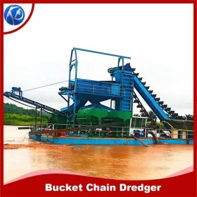 New Type Sand Excavating Gold Dredging Boat Gold Dredger Chain Bucket Dredger