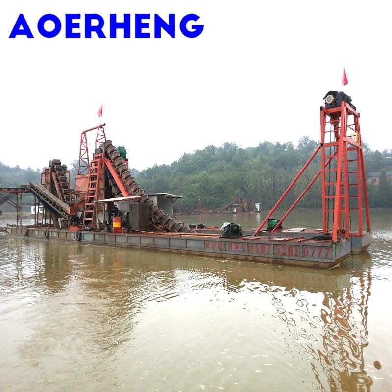Gold Diamond Mining Machinery Used in River with Chain Bucket