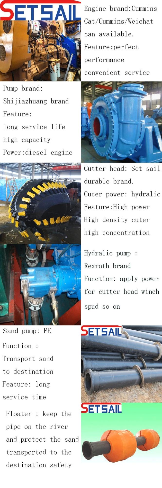 Realiable Diesel Engine Proformance Cutter Suction Dredger with Anchor Boom