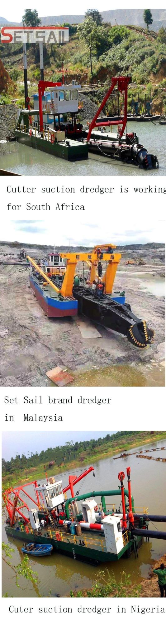 Full Hydraulic Cutter Suction Dredging Boat with Siemens PLC