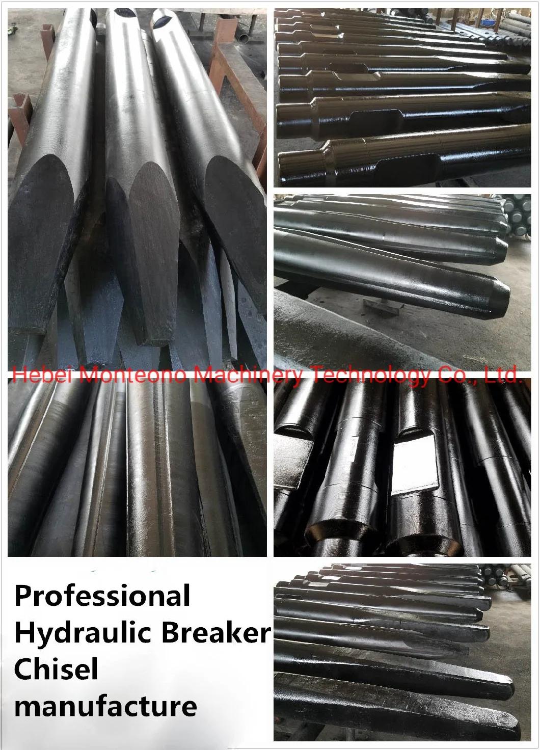 Chinese Manufacturer Excavator Tramac Hydraulic Breaker Spare Parts Rock Chisel Blunt Wedge Type for Breaker Hammer