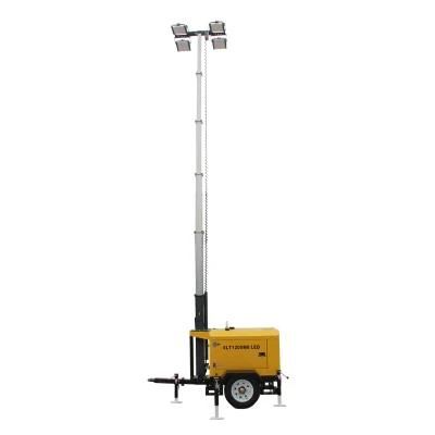 Mobile Lighting Tower by 7m 8m 9m LED 4*350W Manual Vertical