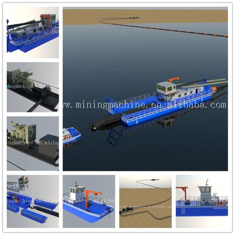 China Manufacturer Low Price Cutter Suction Dredger Sand Mud Gold Dredger Machine for River Dredging