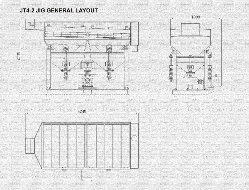 Mineral Processing Plant Pulsating Jigging Machine Mineral Jigger for Sale