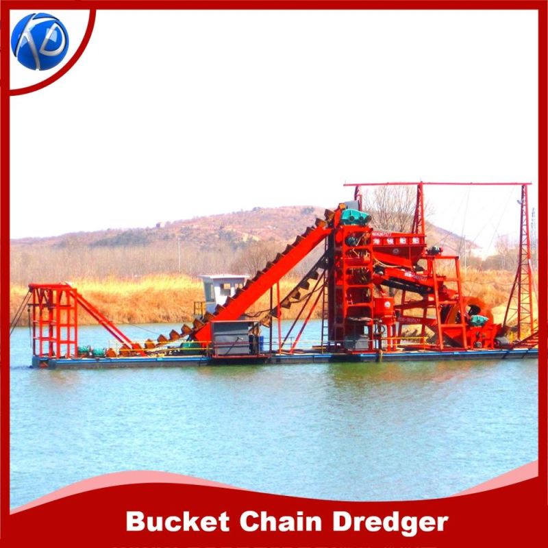 Combine Bucket Dredger with Digger and Mining Classification Equipment for Gold and Diamond Mining