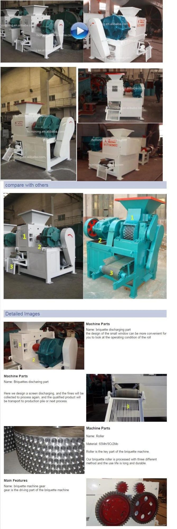 Hydraulic Pressure Coal Charcoal Briquette Making Machine for Sale