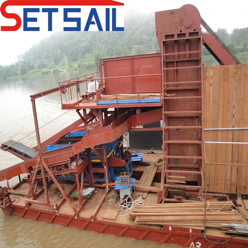 Low Fuel Consuption Bucket Chain River Mining Dredger for Diamond