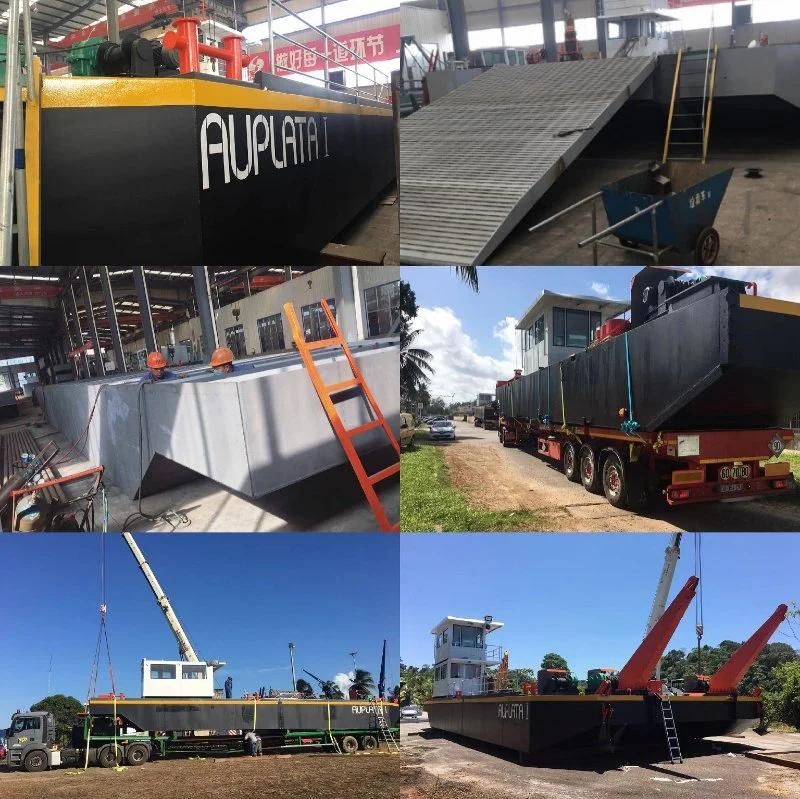 100 - 500t Self Sailing Logistic Deck Barge Pontoon for Transporting Excavator/Heavy Equipment/Cargos