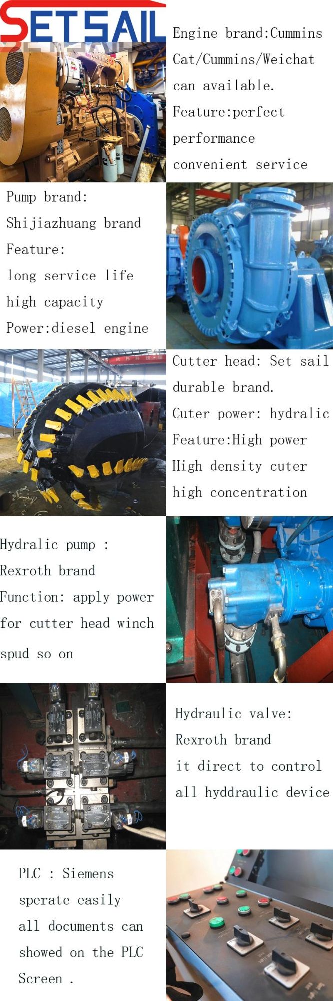 Electric Power hydraulic Diesel Engine Cutter Suction Dredger for River Sand