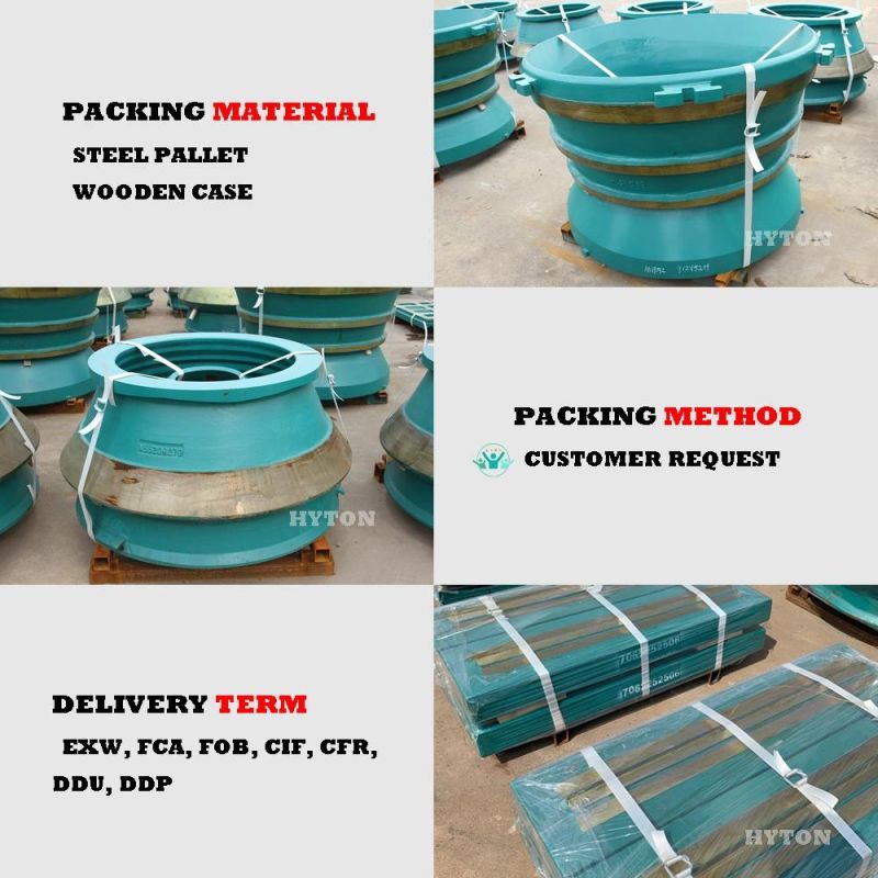 Factory Supply Manganese Steel Mantle Bowl Liner Suit Symons 5FT Cone Crusher Wear Liners