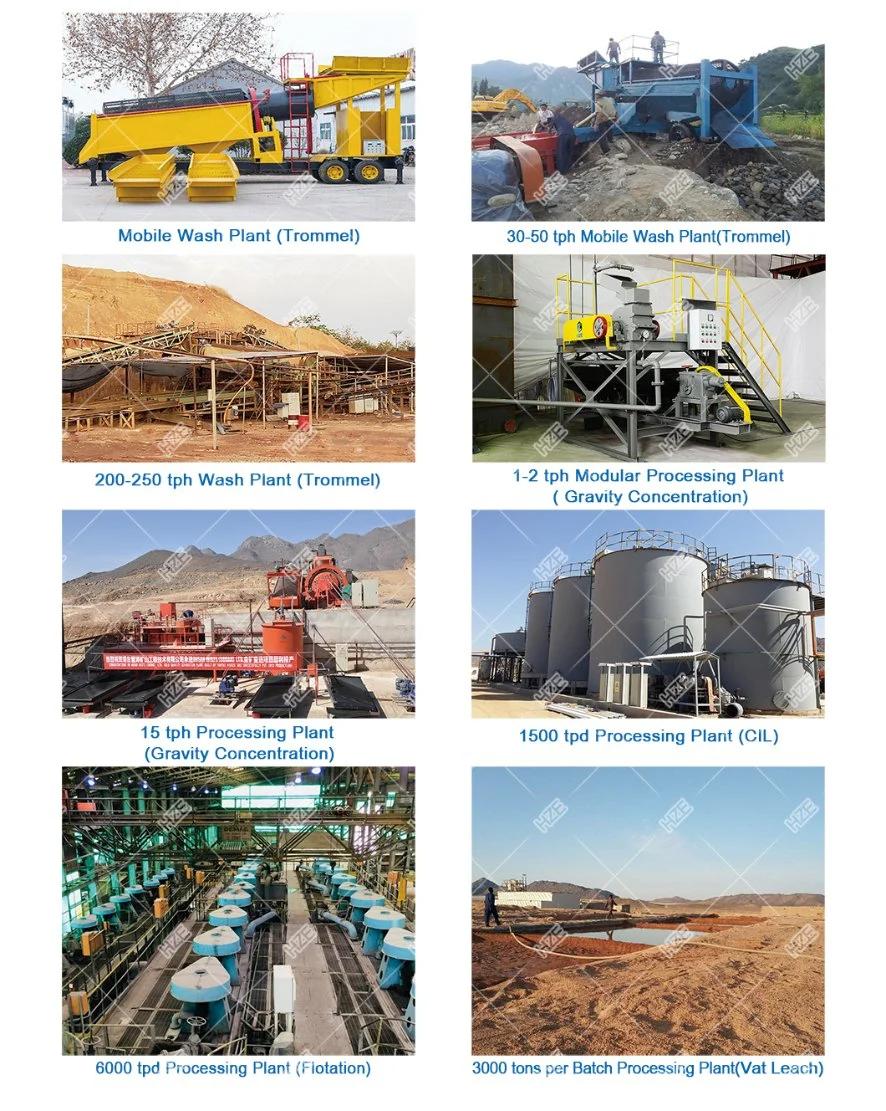 Alluvial and Rock and Quartz Vein Gold Mining Processing Equipment
