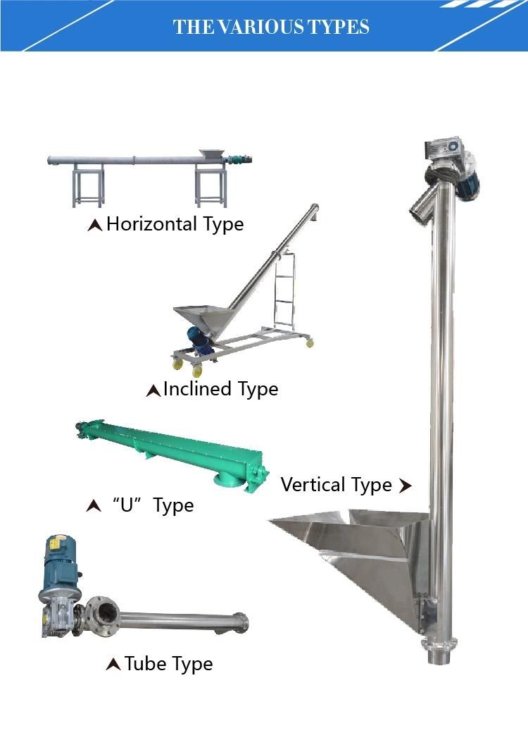 U Though Sand Powder Screw Conveyor Machine