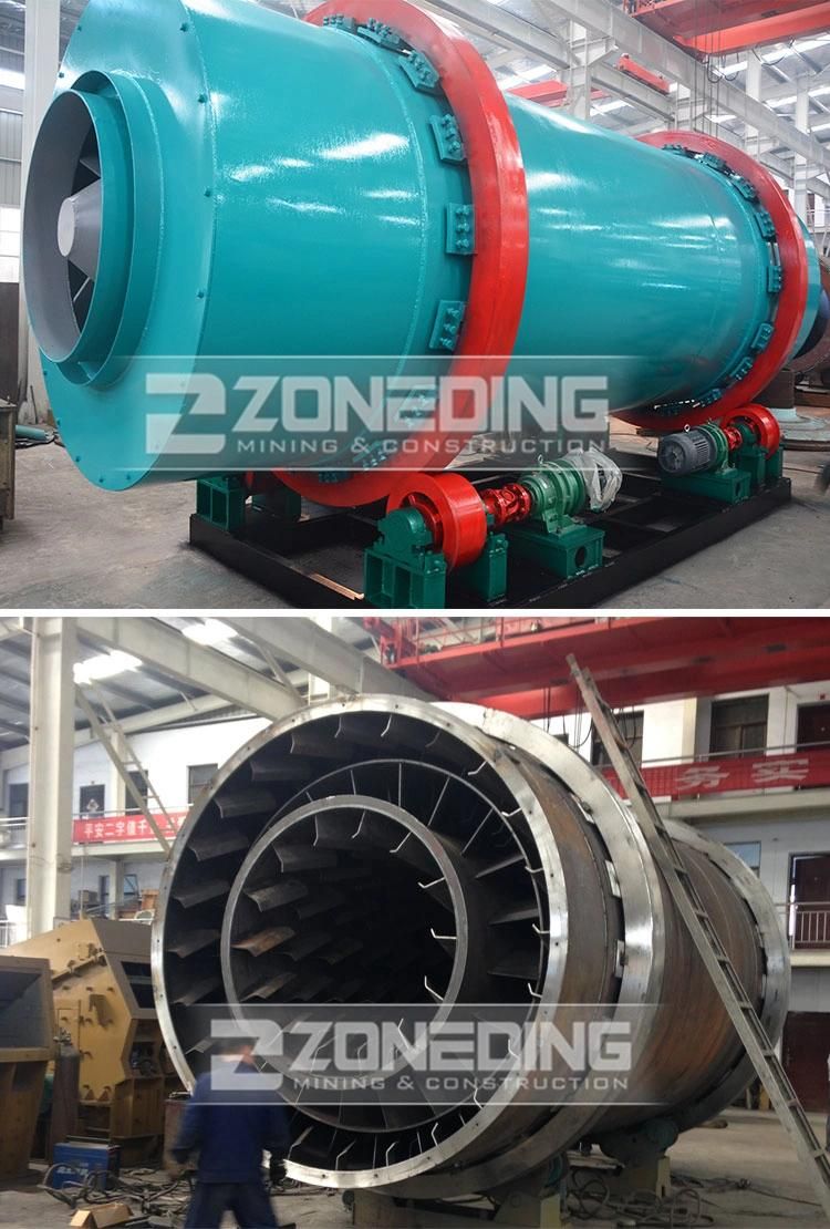 10t/H Space Saving Rotary Drum Dryer with Three Cylinder Dryer