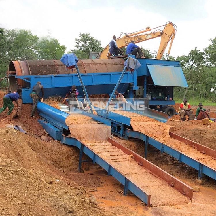 Gold Trommel Screen Aluvial Sand Graval Rock Ore Washing Rotary Drum Sieve Price Classifier Machine for Stone Separator