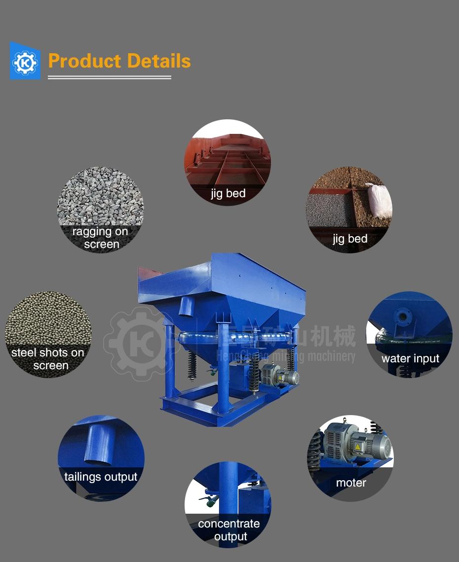 professional Tungsten Tin Nickel Lead Mining Equipment Price Fluorite Ore Upgrading Equipment Jig Machine