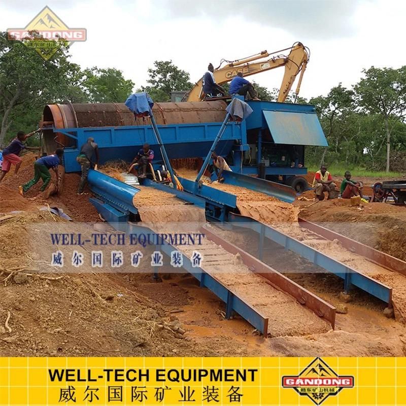 100tph Alluvial Gold Plant Trommel Washing Plant in Guinea