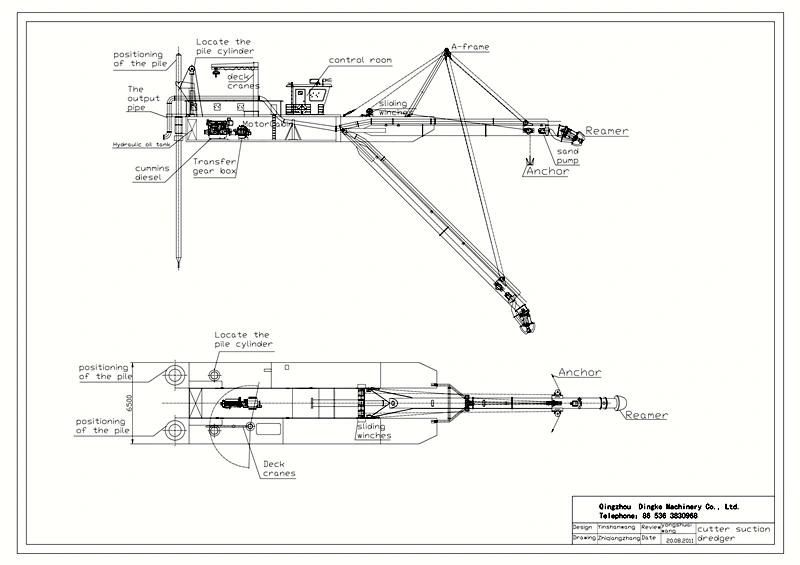 Diesel Engine hydraulic Pump Cutter Suction Dredger with Booster Station