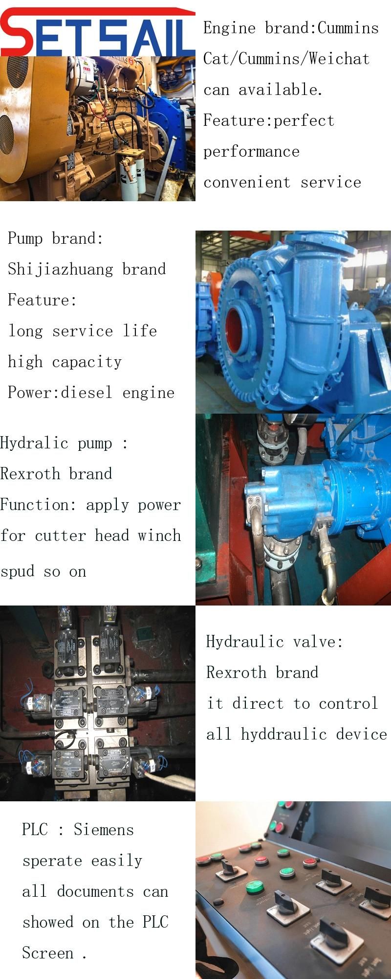 Diesel Engine Sand Pump Water Flow 1500m3 Wheel Bucket Dredger