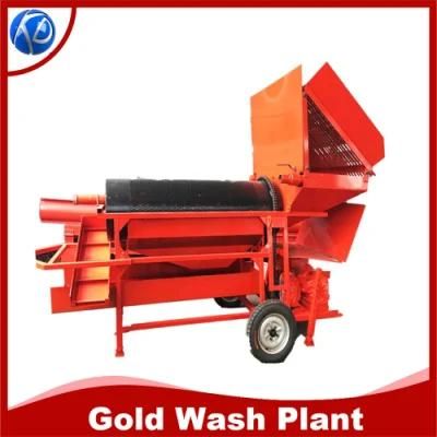 China Portable Mining Rotary Trommel Screen, Mini Gold Washing Plant