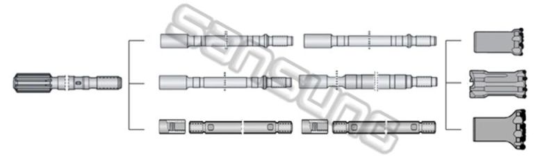 Drifting and Tunneling R28/R32/R35/T38 Thread Drill Extension Rods