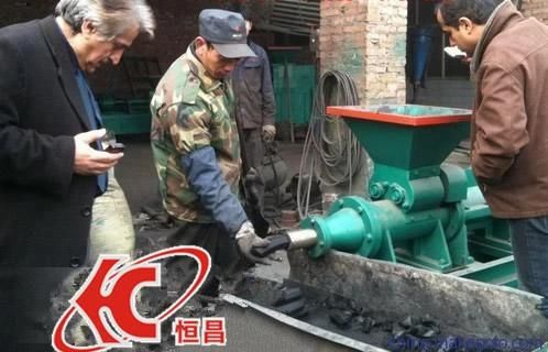 Charcoal Long Rods Shape Briquettes Single Screw Extruder Briquette Extruder Machine