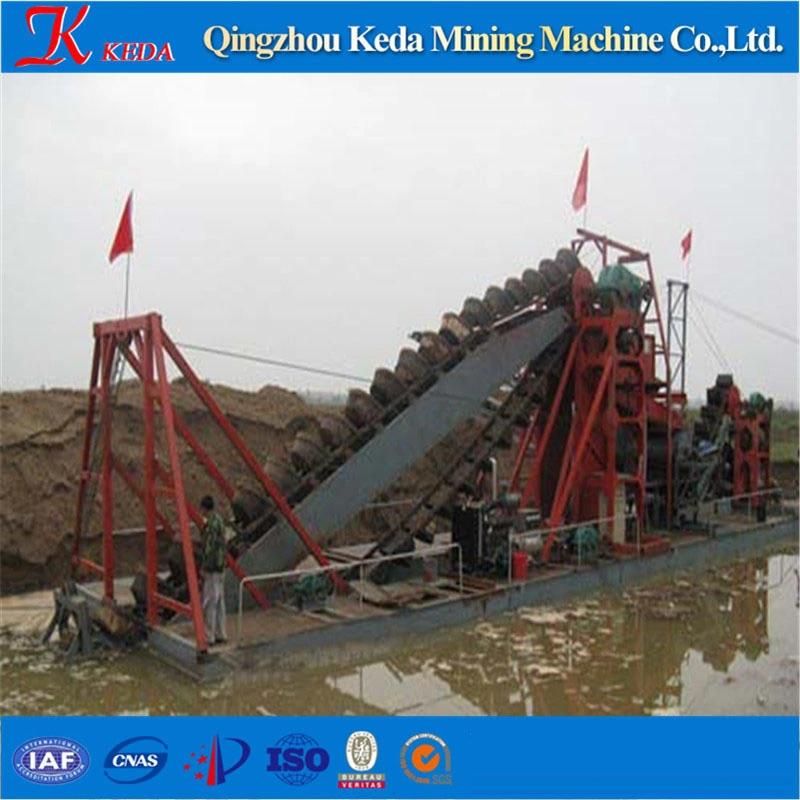 Chain Bucket Dredger with Engine Power