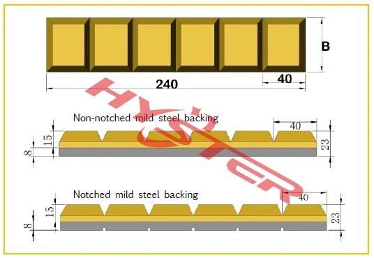 Chromium Carbide White Iron Chocky Wear Blocks 700bhn