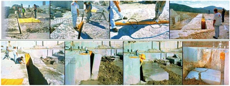 Popular 1X1m 1.1.5m 1X2m Stone Block Pushing Air Bags for Marble and Granite Quarry After Wire Sawing