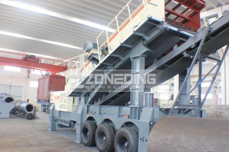 New Design Wheel Mobile Crushing Station Mobile Impact Stone Crusher with Vibrating Screen