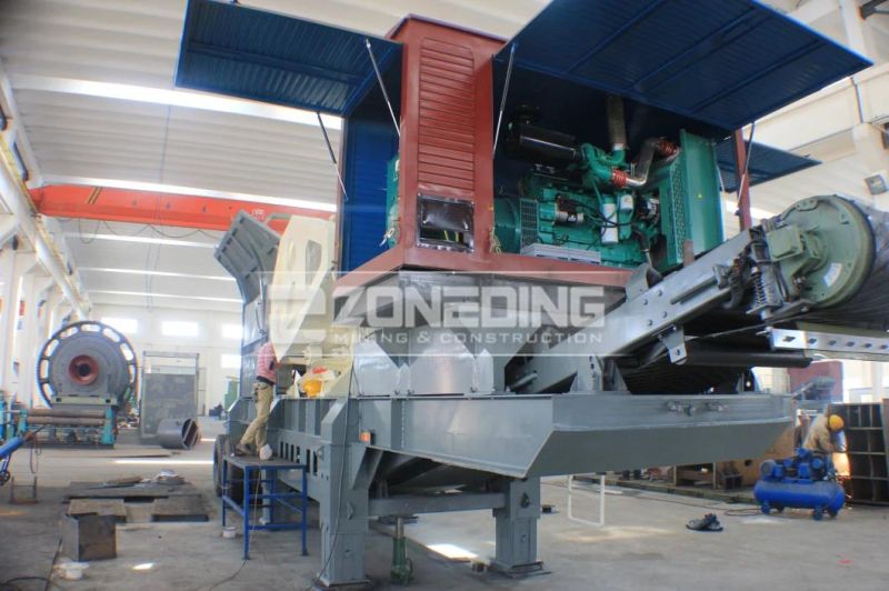 Wheel Mobile Crushing Station Mobile Impact Stone Crusher with Vibrating Screen