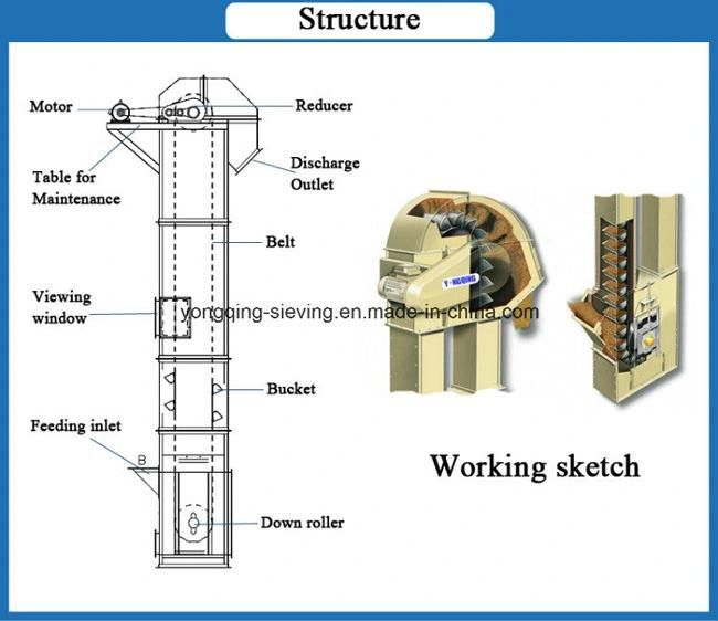 Factory Direct Sale Durable Mining Conveyor Bucket Elevator Machine