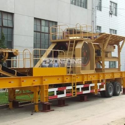 Tyre Type Mobile Stone Jaw Crusher Station