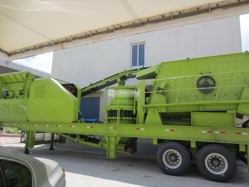 Mobile Rock Stone Crusher Plant, Portable Mining Aggregate Sand Stone Cone Crusher Station, Granite Stone Production Line