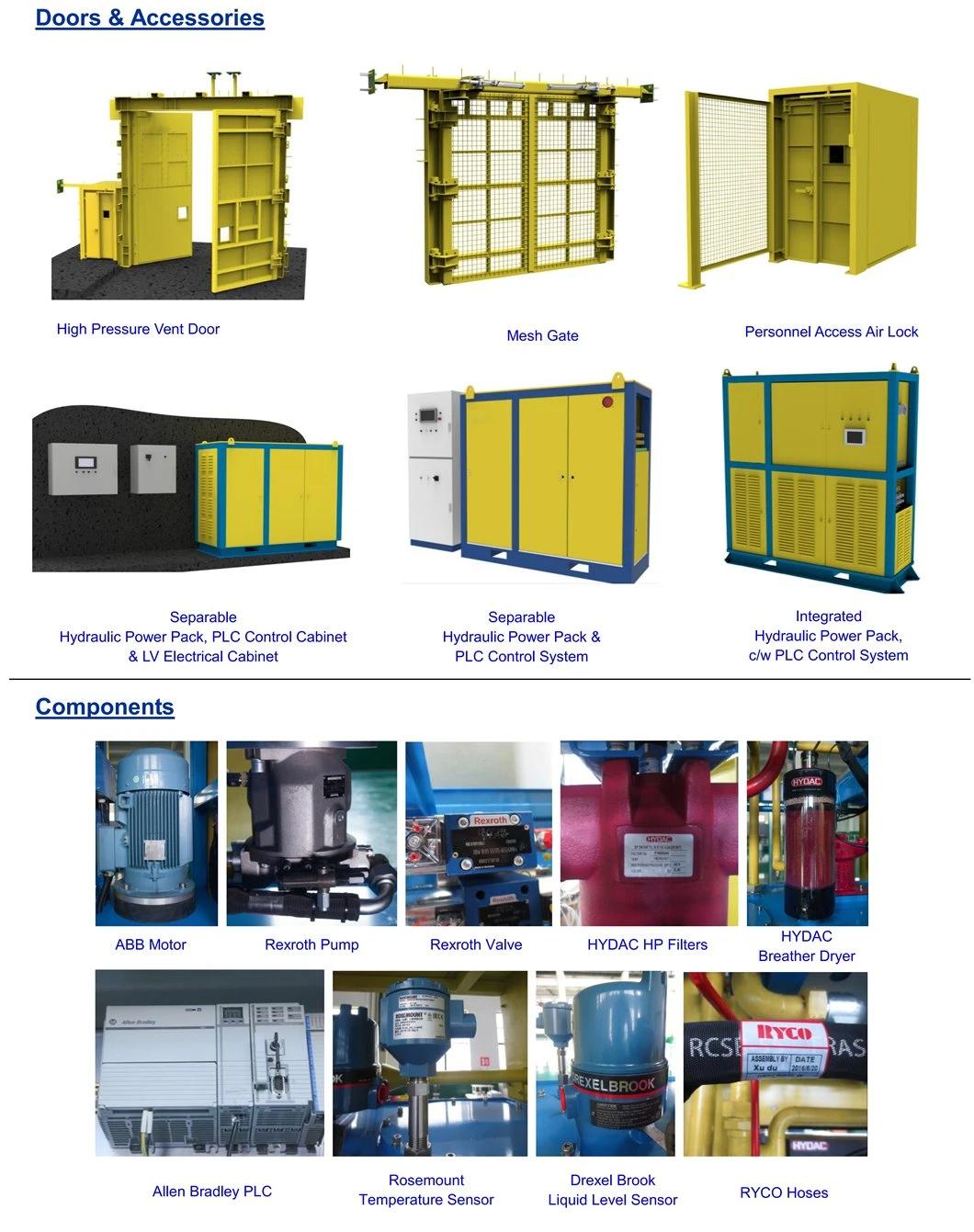 High Pressure PLC Control Air Lock System/U Type New Design Balanced Ventilation Door for Coal/Mine/Tunnel