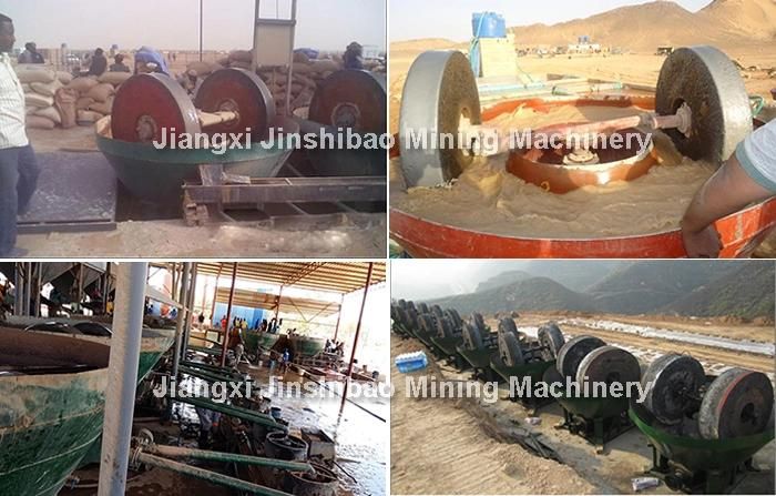 China Supplier 1100 Gold Grinding Machine Plant Wet Pan Mill