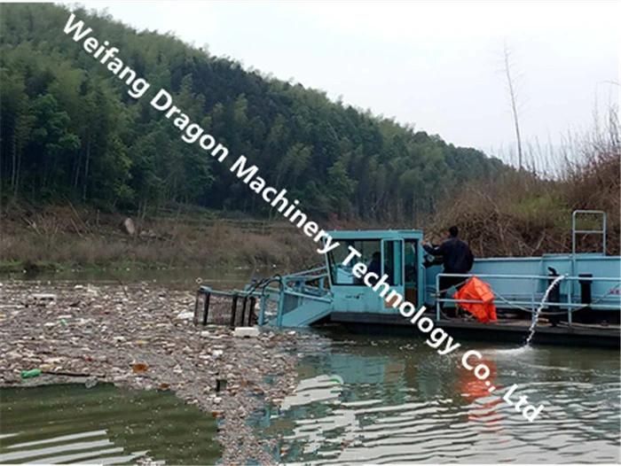 Middle Size Top Quality China Dragon Competitive Price OEM Aquatic Weed Harvester Boat Water Trash Cleaning Boat Salvage Boat Garbage Collecting Boat