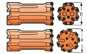 T45 Deep Long Hole Bench Drilling Tungsten Carbide Buttons Thread Quarry Rock Bit