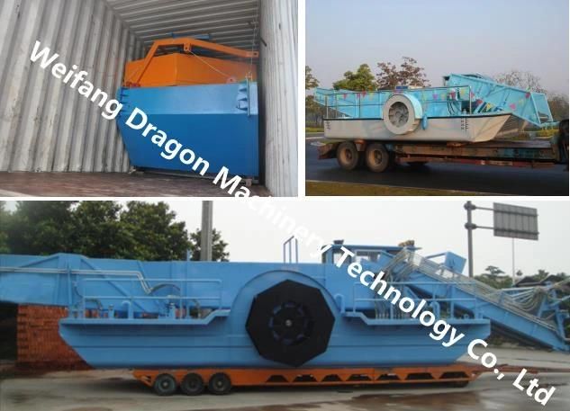 High Efficiency Aquatic Weed Harvester Water Plants Salvage Ship Rubbish Colleting Boat in River