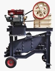 Diesel Engine Small Scale Portable Jaw Stone Crusher
