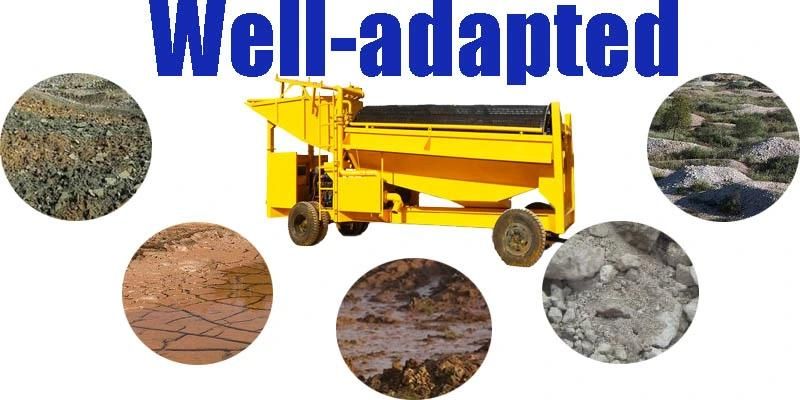 Keda China Portable Mining Mobile Gold Alluvial Procossing Washing Trommel