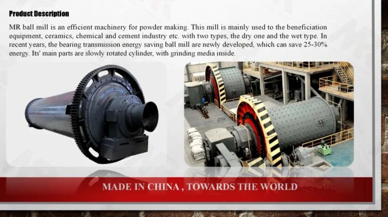 Mining Equipment Mineral Ore Wet Grinding Ball Mill with Capacity 2-80tph