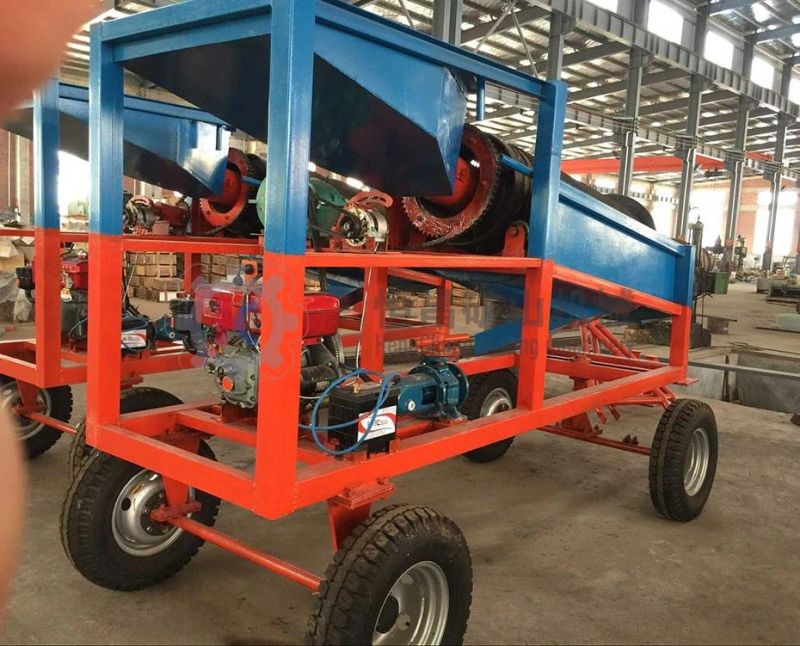 Mini Gold Mining Machine Mobile Gravel Washing Plant Trommel Screen for Sand