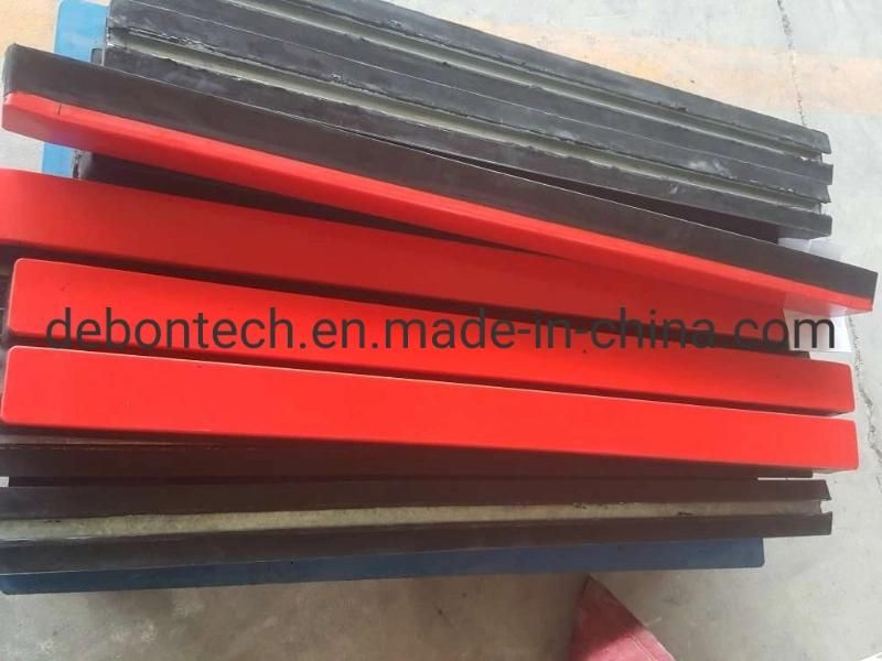 Red Rubber Aprons Conveyor Buffer Bed Impact Absorbing Material UHMW Cap Conveyor Impact Bar