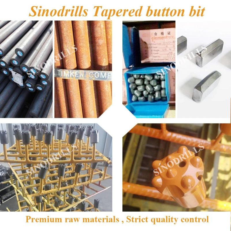 Sinodrills Underground Mining 41mm Drill Bit Taper Button Bit