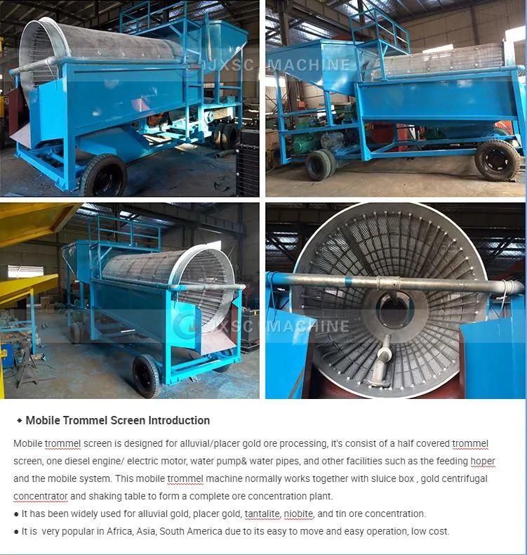 Dz Industry Soil Sand Gold Mining Rotary Trommel Drum Sifter Sieve Screen Machine Price