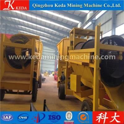 Mobile Gold Trommel Washing Plant/Heavy Duty Mobile Trommel Screen 100t/H