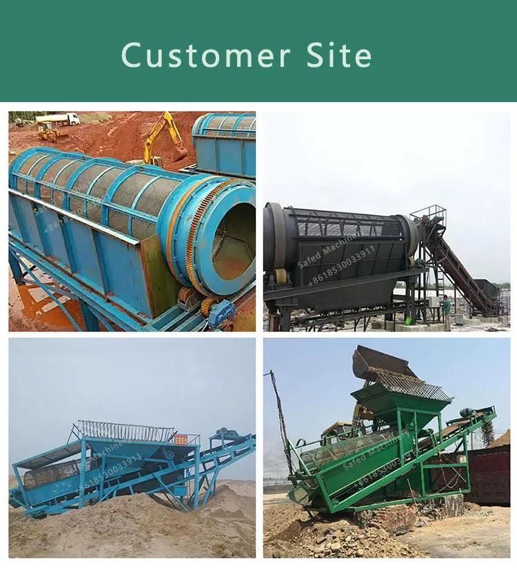 Super Performance Sand Field Screening Machine Topsoil Gravel Stone Concrete Dirt Sand Compost Closed Screen Drum