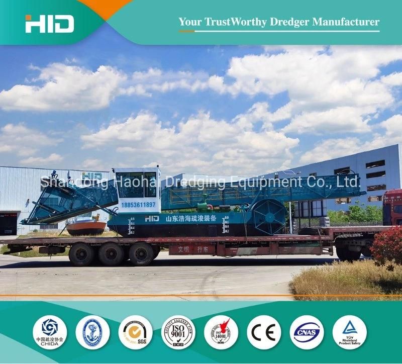 Water Hyacinth Reed Cutter Cutting Ship Rubbish Collection Cleaning Boat Vessel Trash Skimmer Water Clean Machine in Lake River Dam Aquatic Weed Harvester