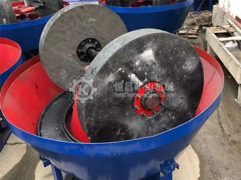 China Gold Mining Machine Double Roller Gold Grinding Wet Pan Mill Mixer and Water Pan Mill