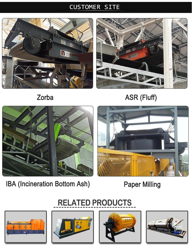 Cross-Belt Suspension Belt Self Cleaning Permanent Magnetic Iron Separator for Waste Recycling Machinery